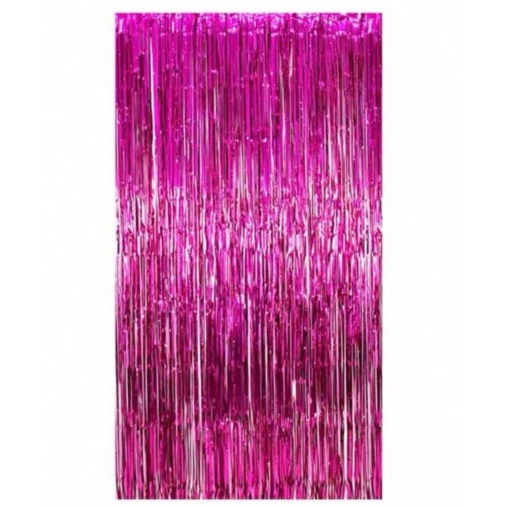 2 Pack Backdrop Decorations Tinsel Curtains 3Ft x 10FT PINK